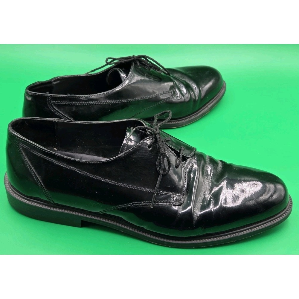Adolfo Dress Shoes Men's 9.5 Made In Italy Glossy Black